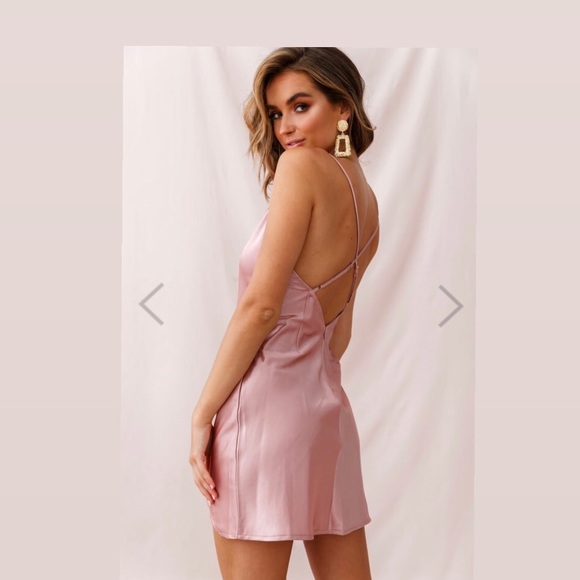 Rose Pink Cowl Neck Wrap Front Dress - Picture 2 of 8